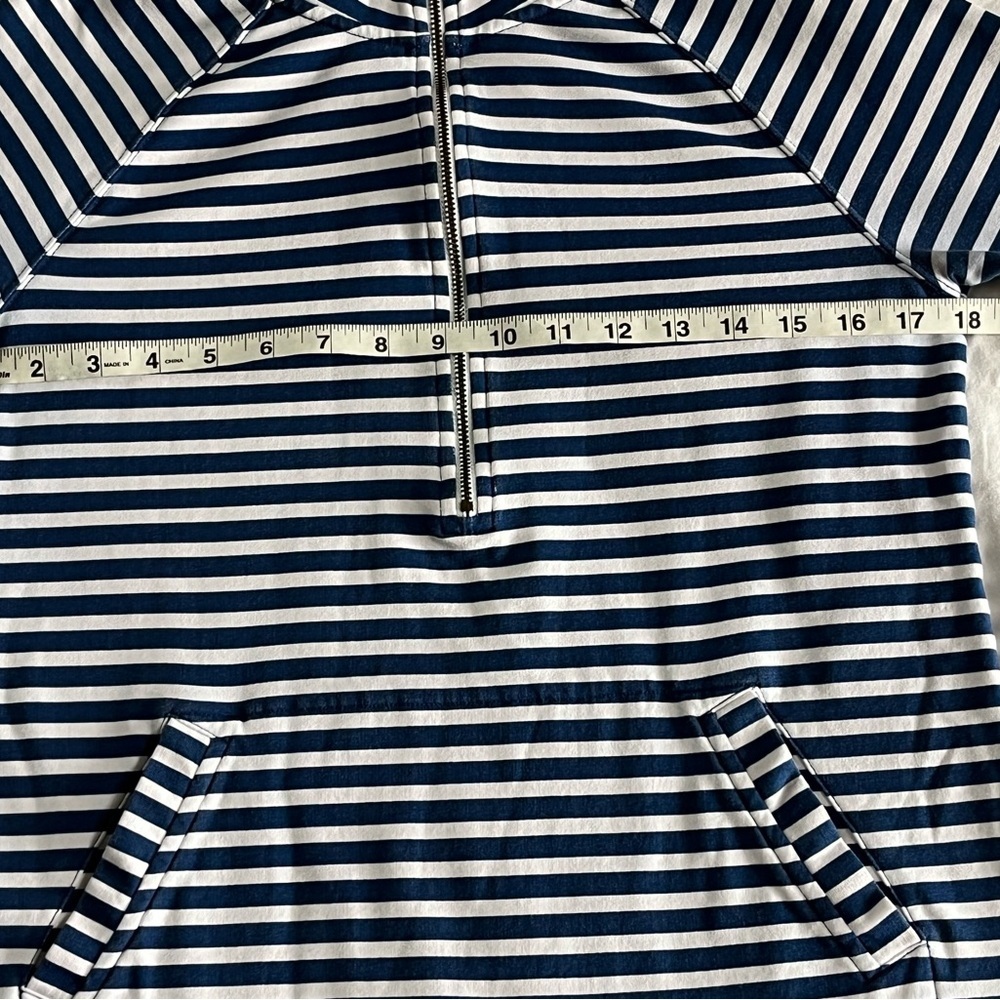 Lilly Pulitzer Half Zip Popover Navy/White/Mellon Striped Pullover Top Sz Sm EUC - Picture 10 of 13